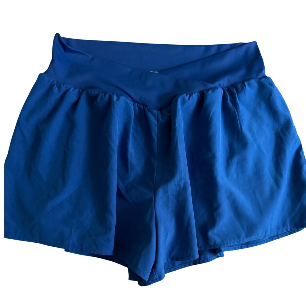 AS Revival Blue Crossover High Waist Athletic Flowy Shorts XL P32485-025